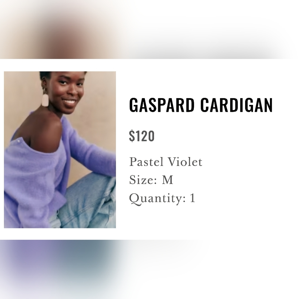 Sezane Gaspard Cardigan Pastel Violet - Size M